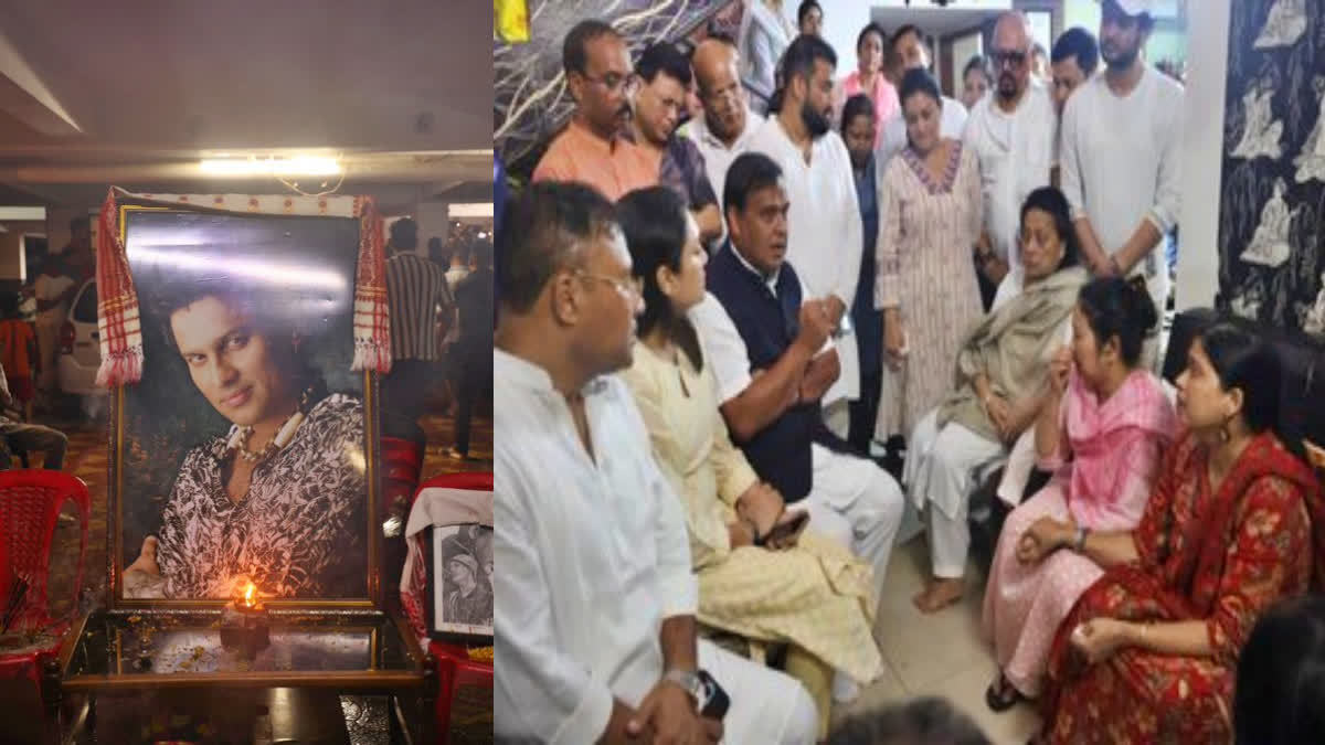 Himanta Biswa Sarma at Jubin Gargs residence in Kahilipara