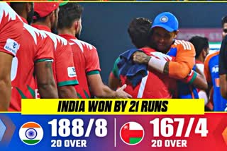 Asia cup 2025  : India held their nerves to beat Oman by 21 runs