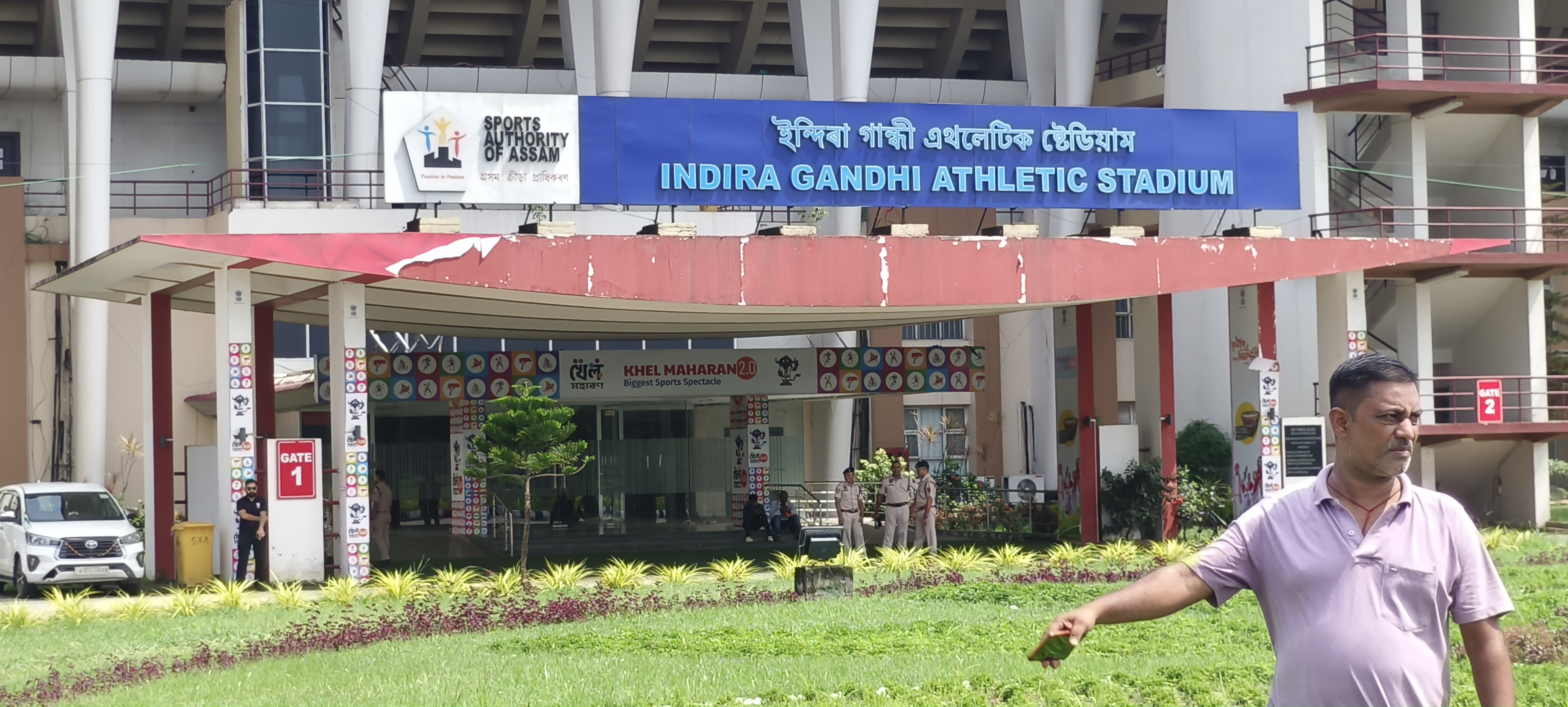 Preparation at Sarusajai Stadium for Jubin Garg's last tribute