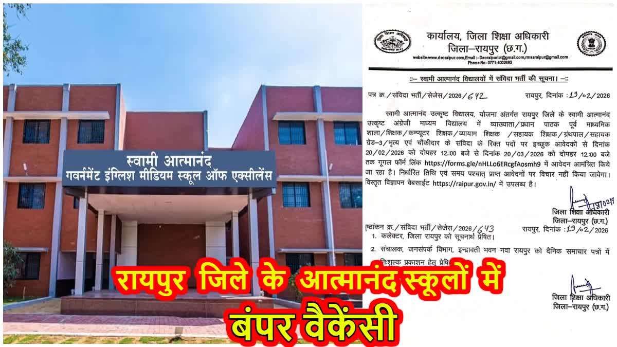 SWAMI ATMANAND SCHOOLS JOBS