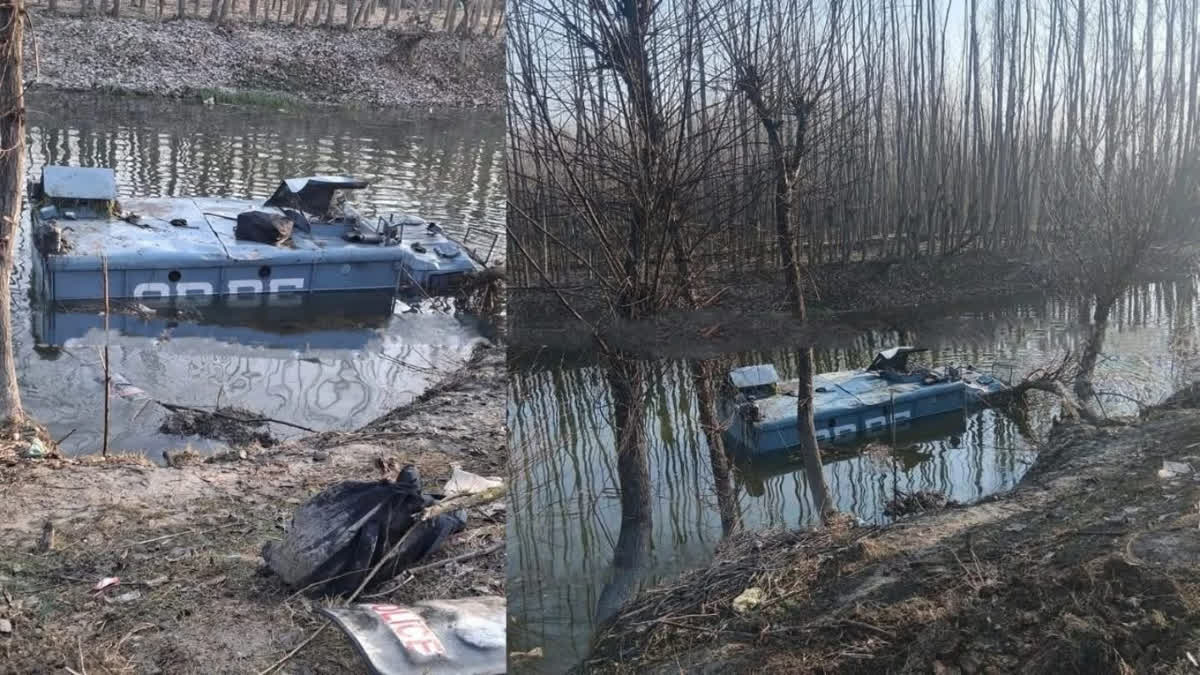 CRPF vehicle falls in canal