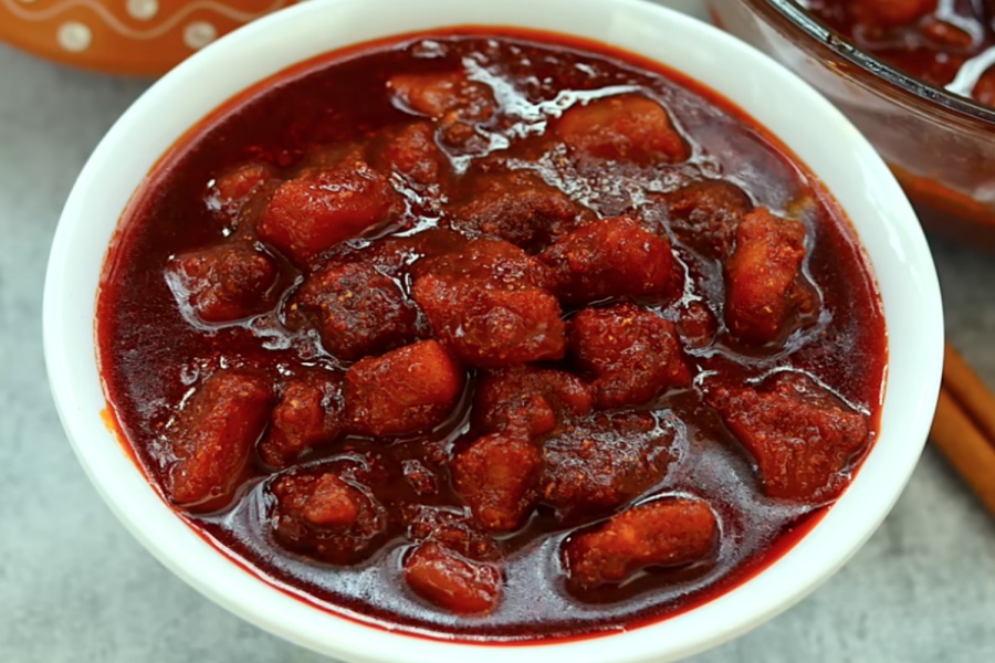 Spicy Pandumirchi Chicken Pachadi