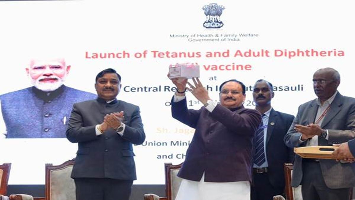 Union Minister for Health and Family Welfare Jagat Prakash Nadda on Saturday launched the indigenously manufactured Tetanus and Adult Diphtheria (Td) Vaccine at the Central Research Institute (CRI), Kasauli in Himachal Pradesh.
