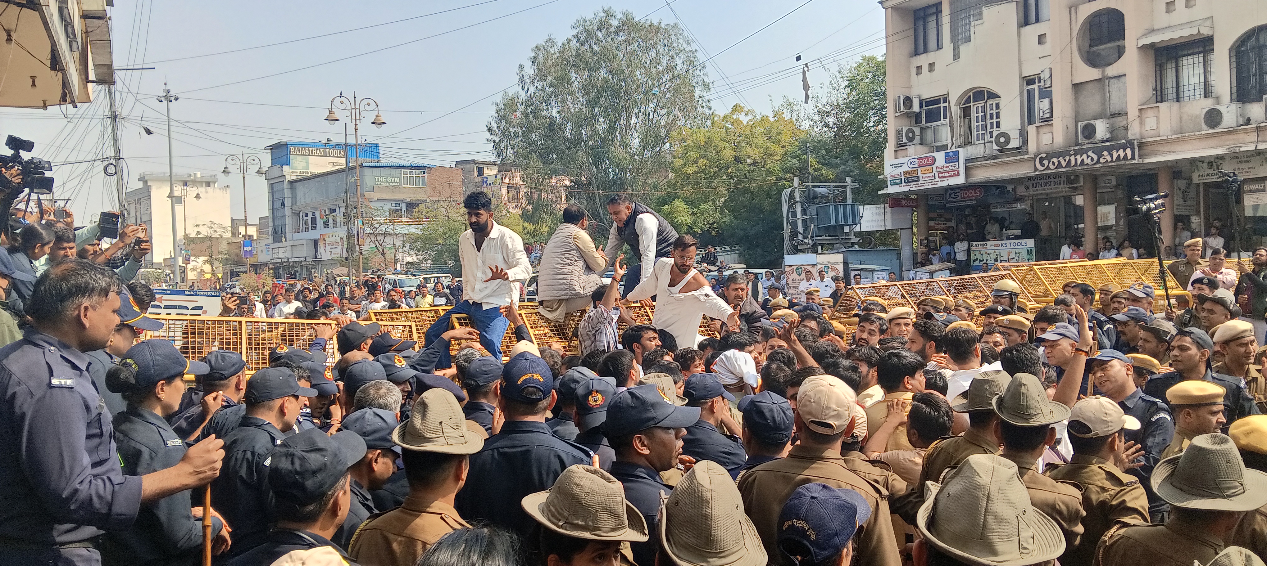 BJYM workers protest