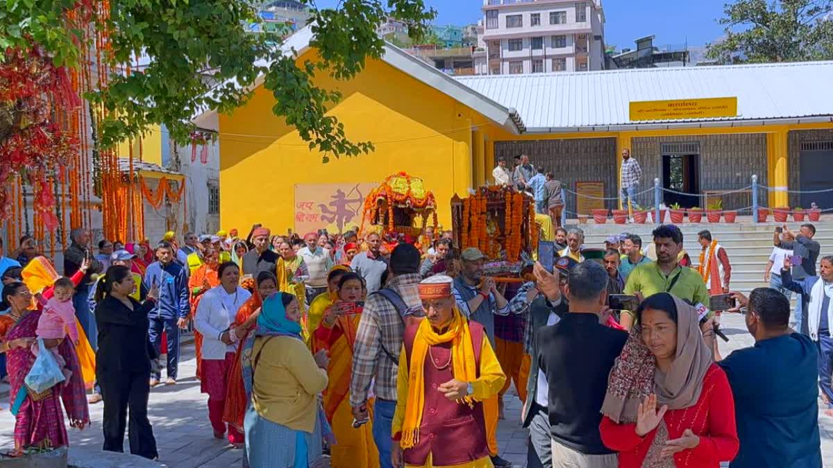 Sacred doli procession begins ahead of the opening of the Badrinath Temple on April 23.