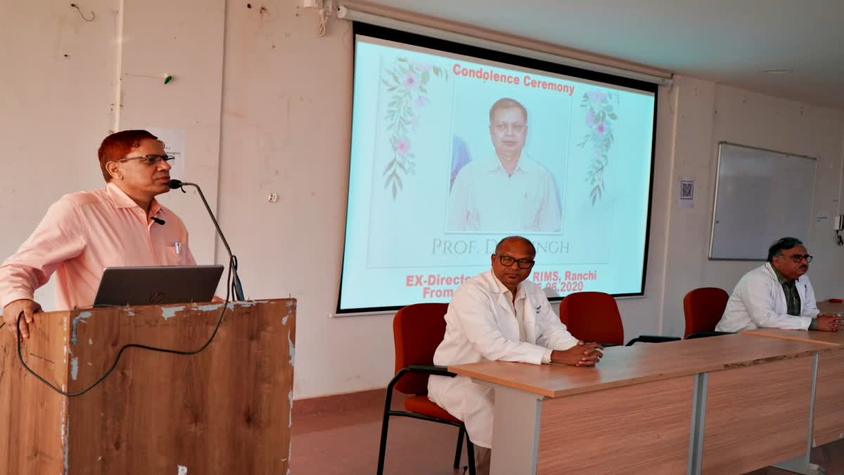 Tributes paid to RIMS former Director Dr DK Singh at hospital campus in Ranchi