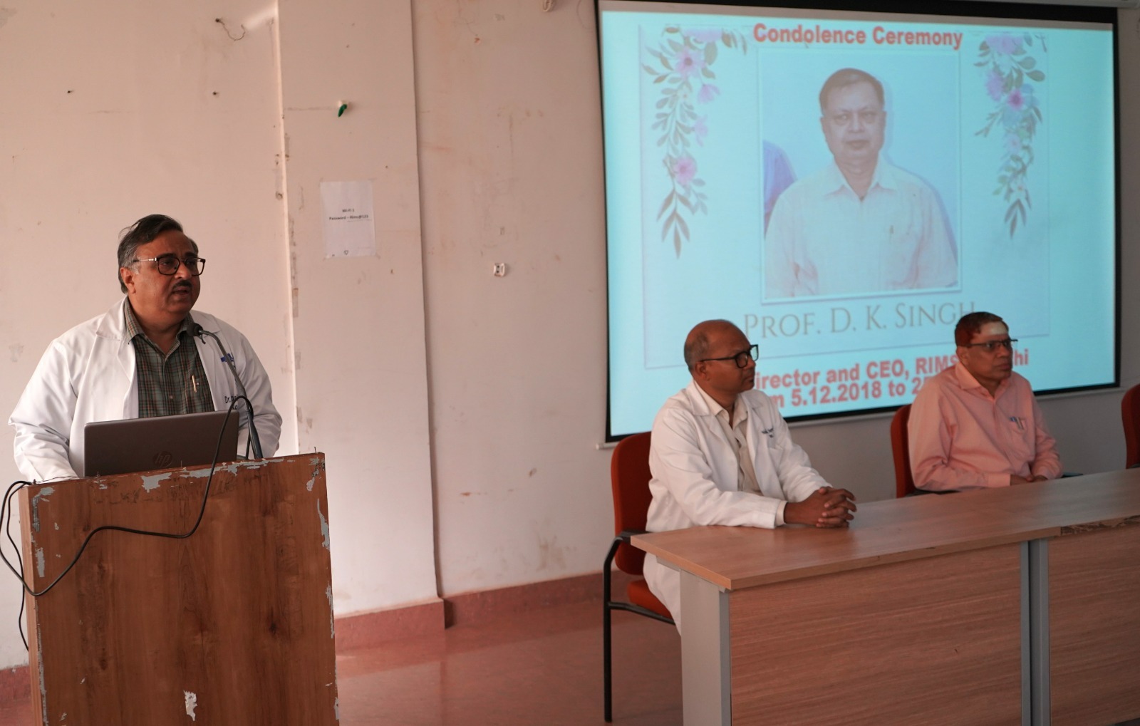 Tributes paid to RIMS former Director Dr DK Singh at hospital campus in Ranchi