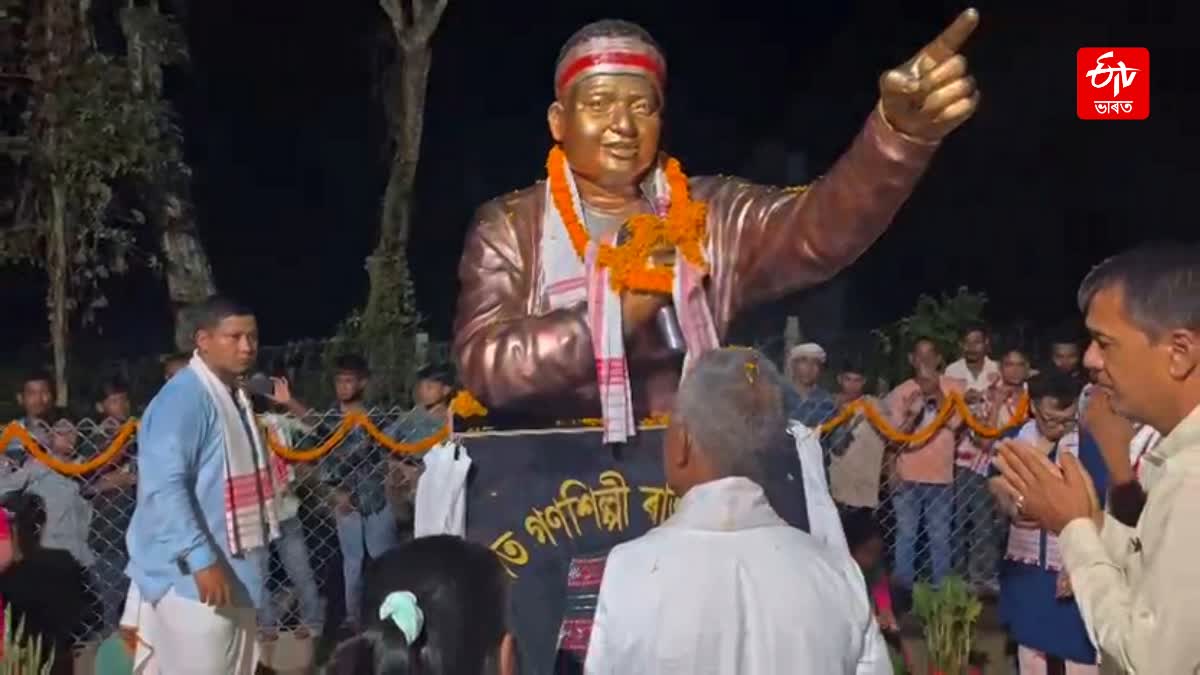 Assam's folk artist Rajib Sadiya's first Statue unveiles
