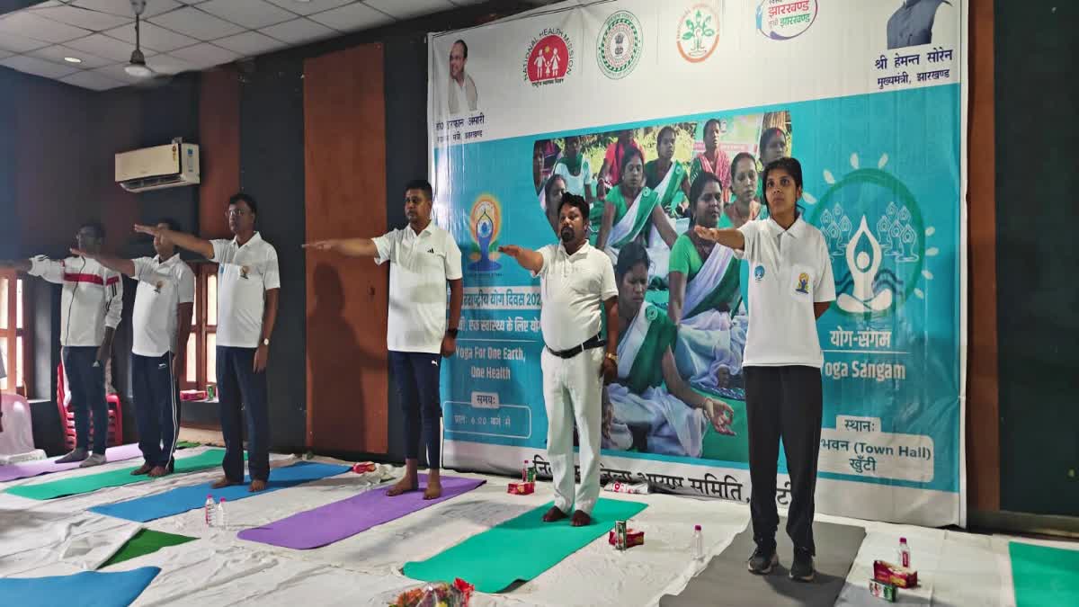 On International Yoga Day people practiced yoga in yoga camps in various districts of Jharkhand