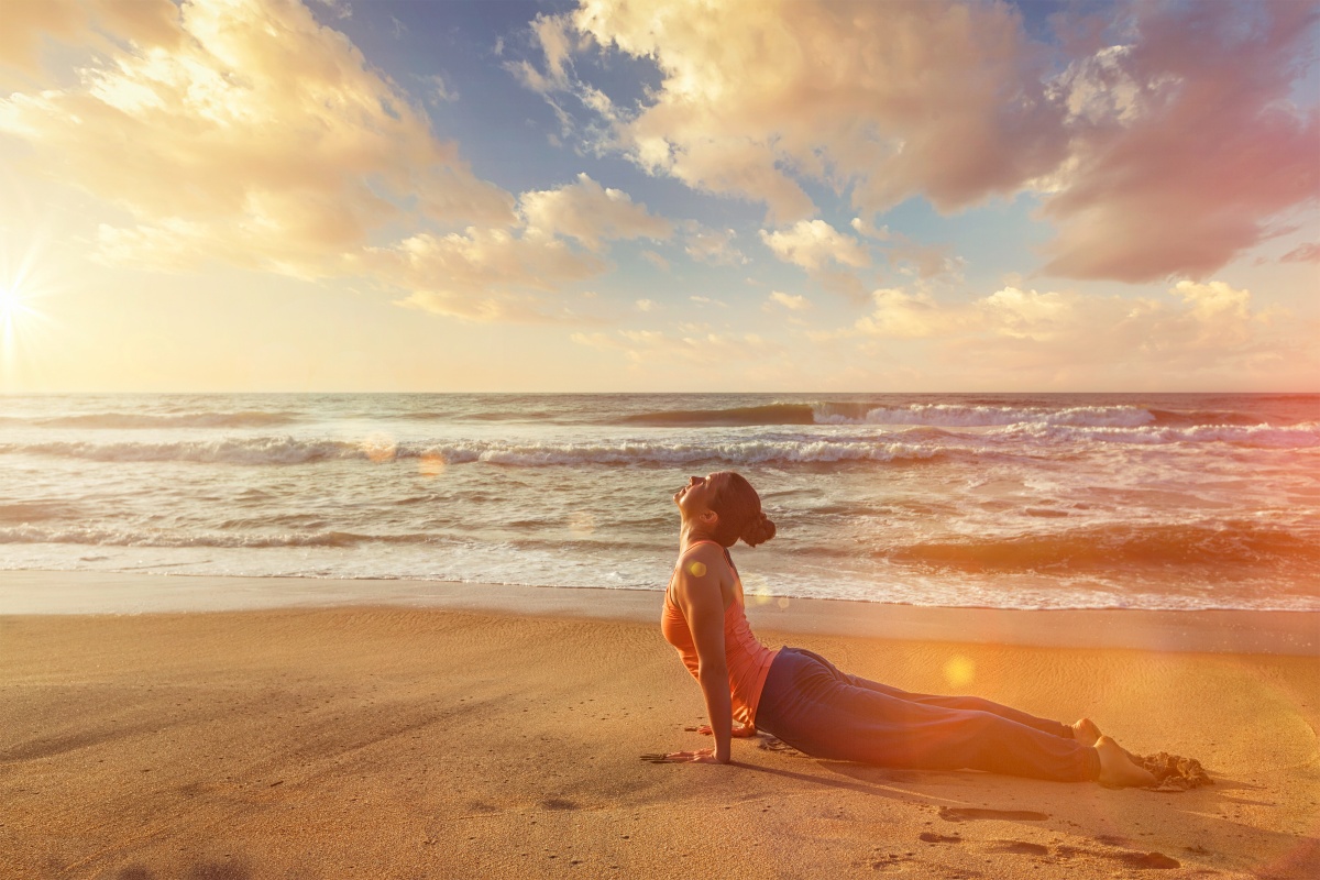 Surya Namaskar on the beach