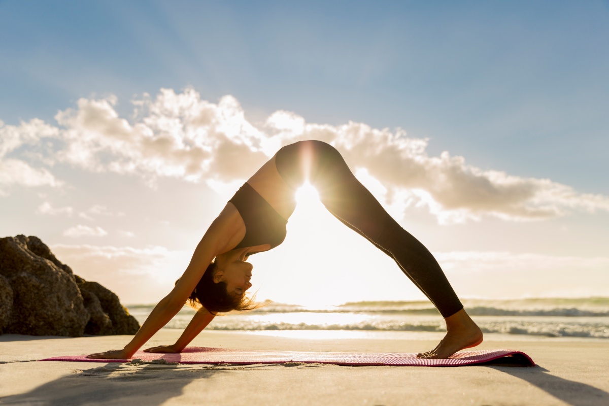 Surya Namaskar on the beach