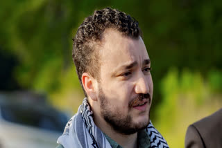 Palestinian activist Mahmoud Khalil speaks after his release from federal immigration detention in Jena, La., Friday, June 20, 2025.