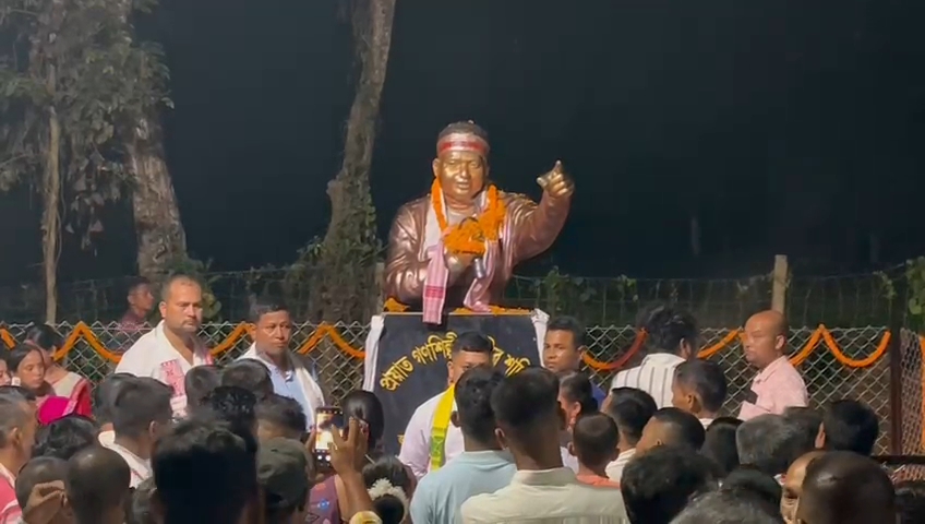 Assam's folk artist Rajib Sadiya's first Statue unveiles