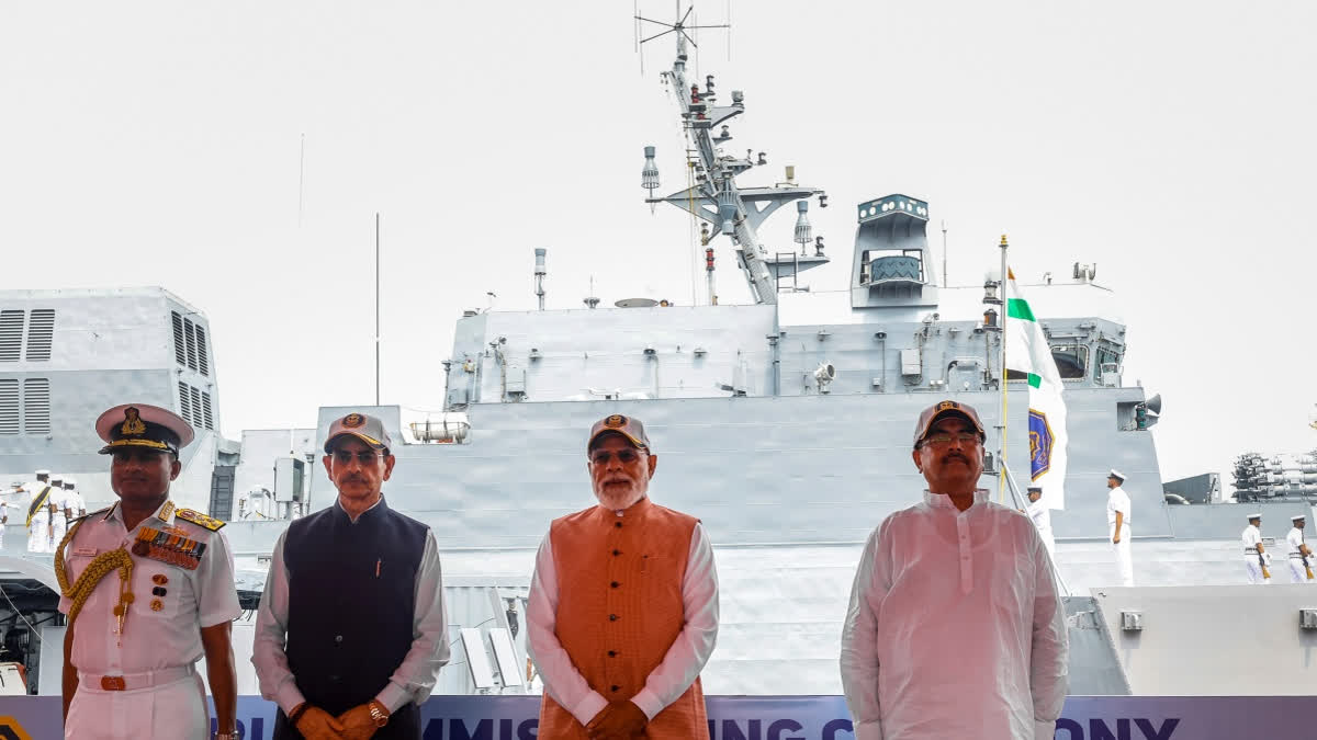 Bharat’s Bold March Towards Maritime Dominance 2 OrangeNews9 PM Modi Commissions 3 Indigenous Naval Ships in Kolkata, Says Maritime Sector is India's 'Employment Engine'