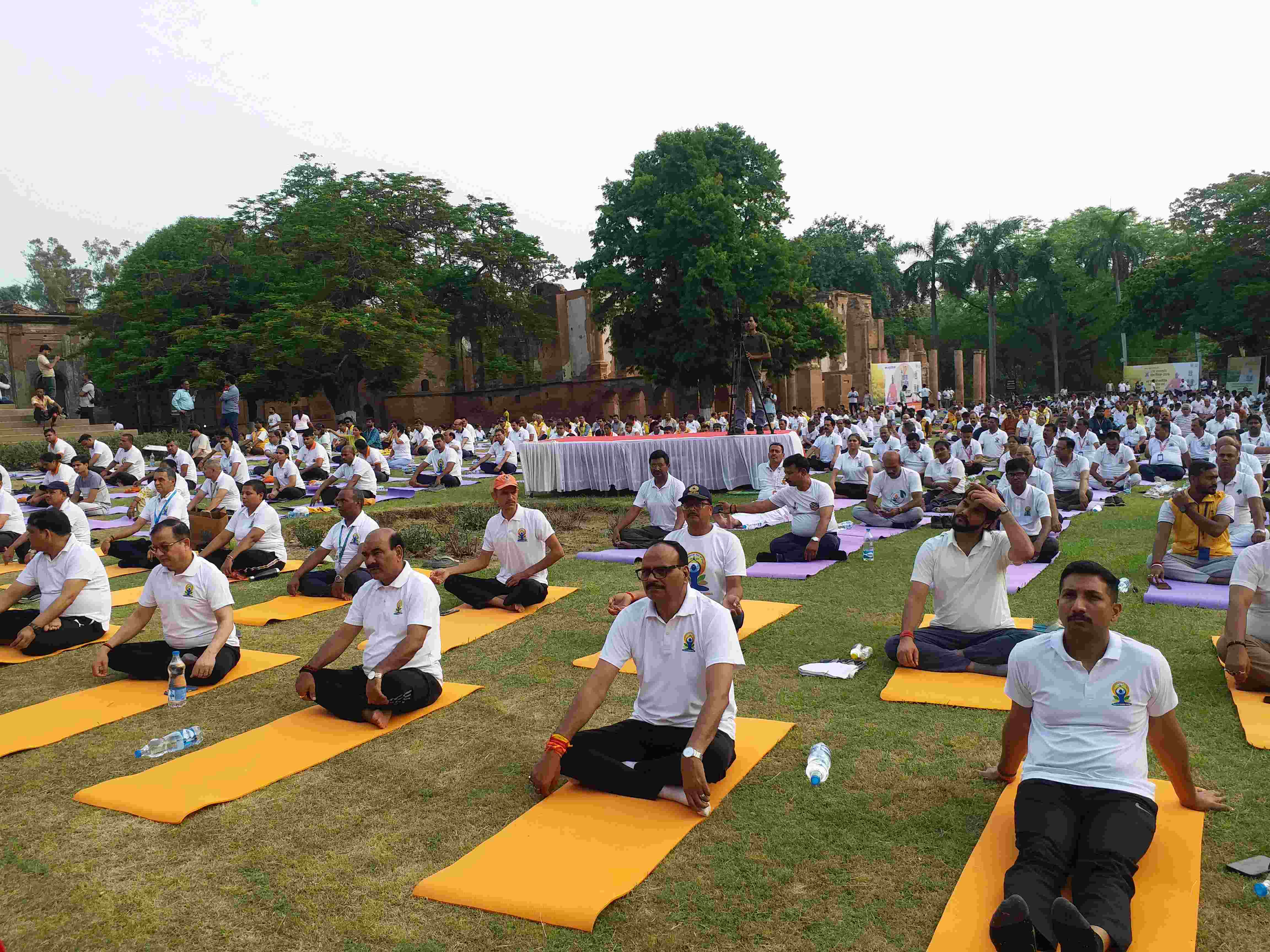 डिप्टी सीएम बृजेश ने किया योग