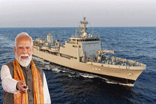 PM MODI COMMISSION THREE NAVAL SHIPS AT SYAMA PRASAD MOOKERJEE PORT