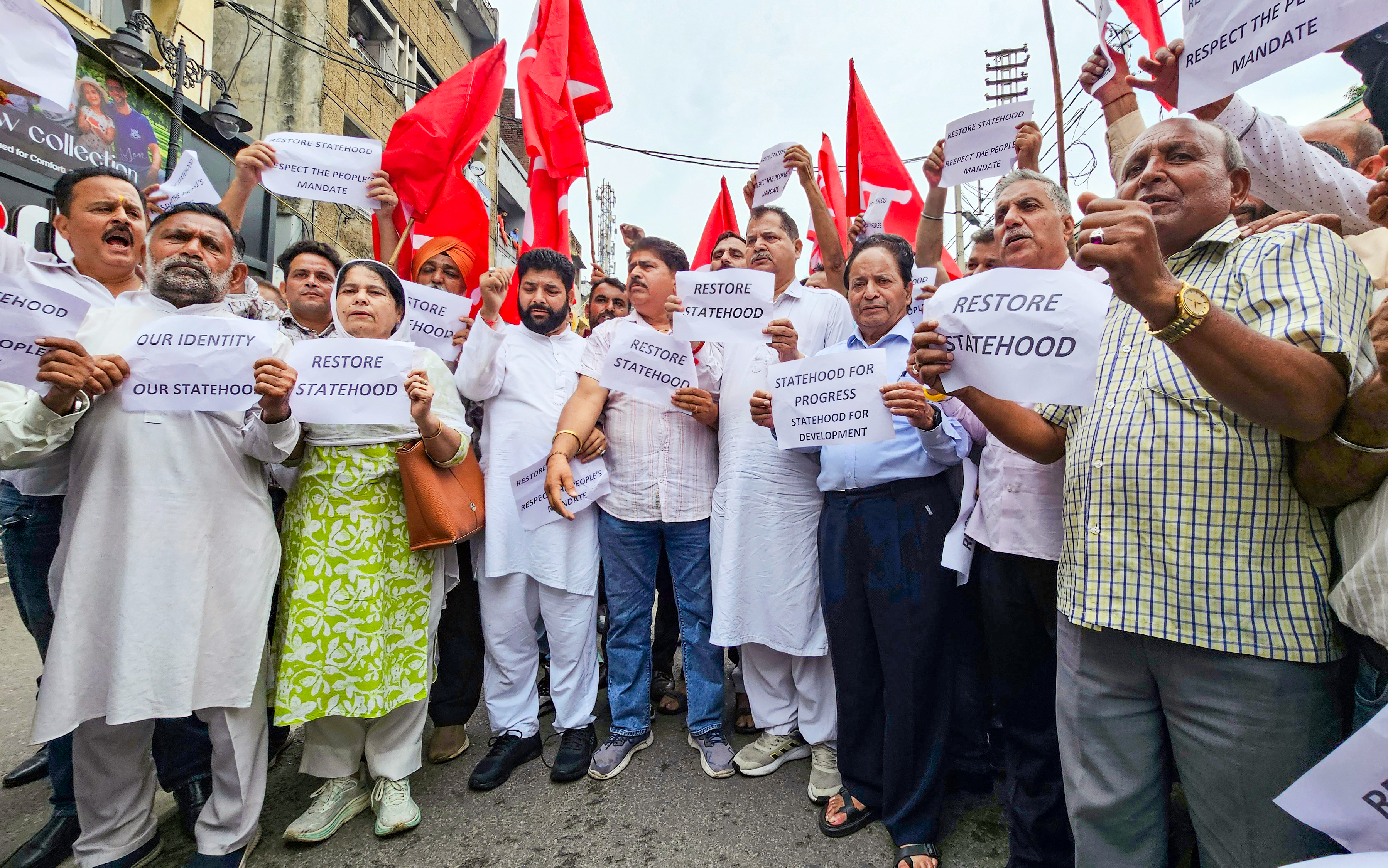 NC workers protest to demand restoration of statehood to J&K