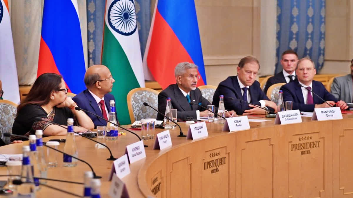 EAM S Jaishankar speaking during the India-Russia Business Forum in Moscow on Wednesday.