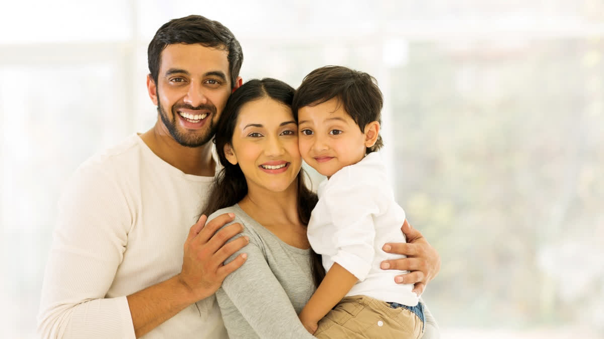 Young family with a baby