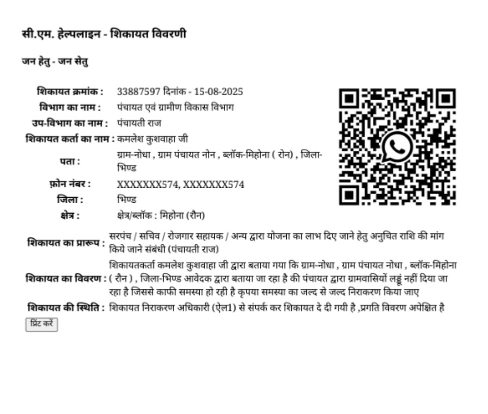 The letter of complaint
