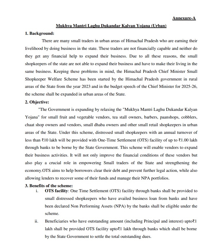 Urban areas small businessmen loans