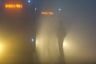 Citizens brave dense fog on a winter morning, at Mayur Vihar area, in New Delhi on Saturday morning
