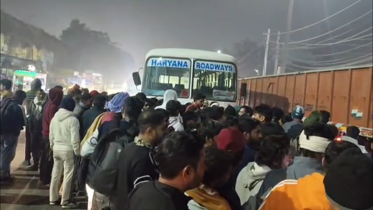 Haryana Roadways bus crushed two bike riders in Karnal