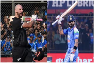 Daryl Mitchell and Virat Kohli