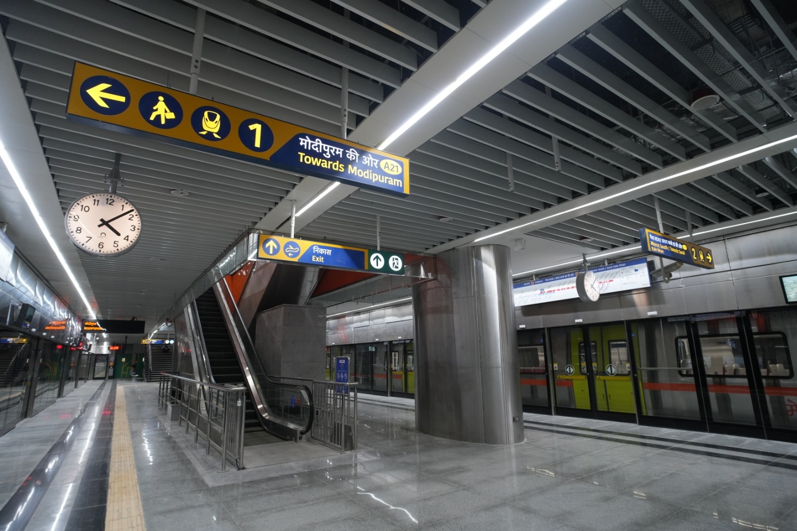 A view inside the metro station