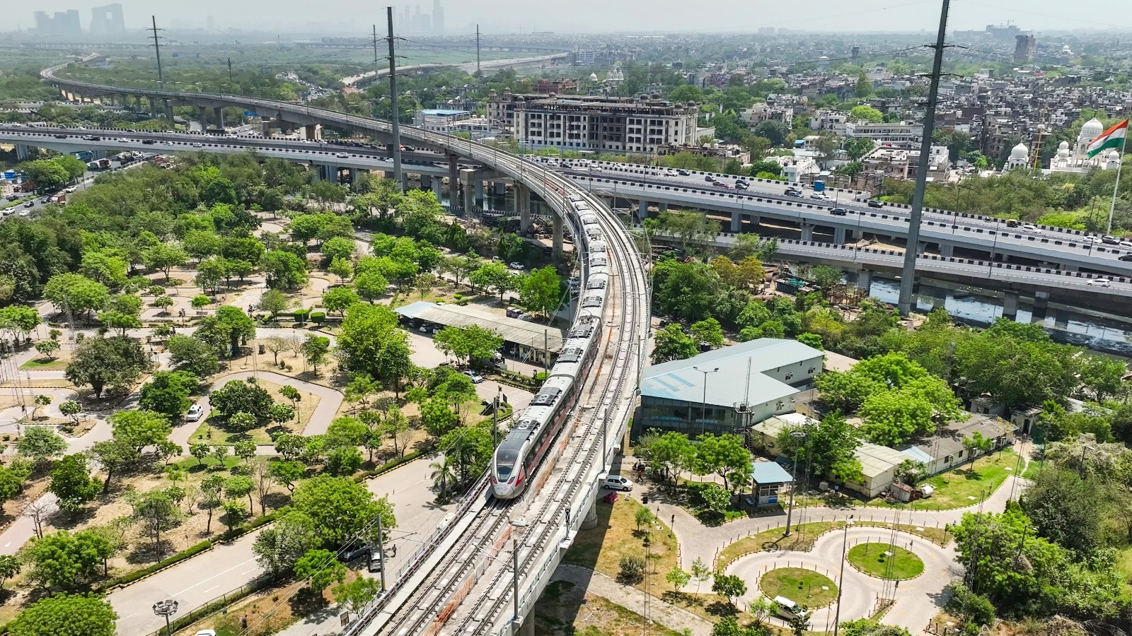 A top view of a metro in Meerut
