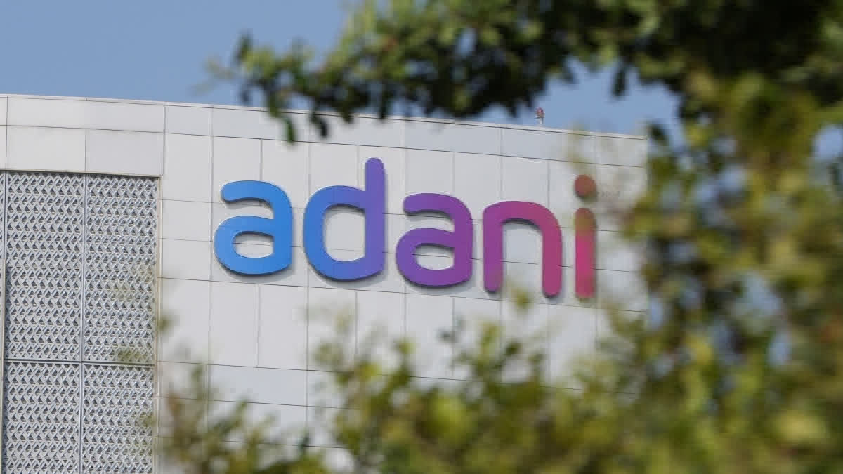 File image of a signage of Adani Group