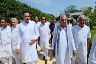 Former Chief Minister Bhupinder Singh Hooda meets Badli Congress MLA Kuldeep Vats