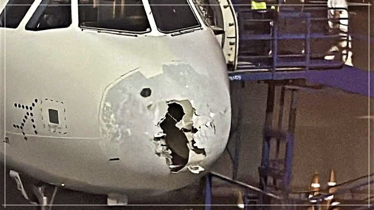 Delhi Srinagar Indigo flight hits turbulence aircraft nose damaged all passengers safe