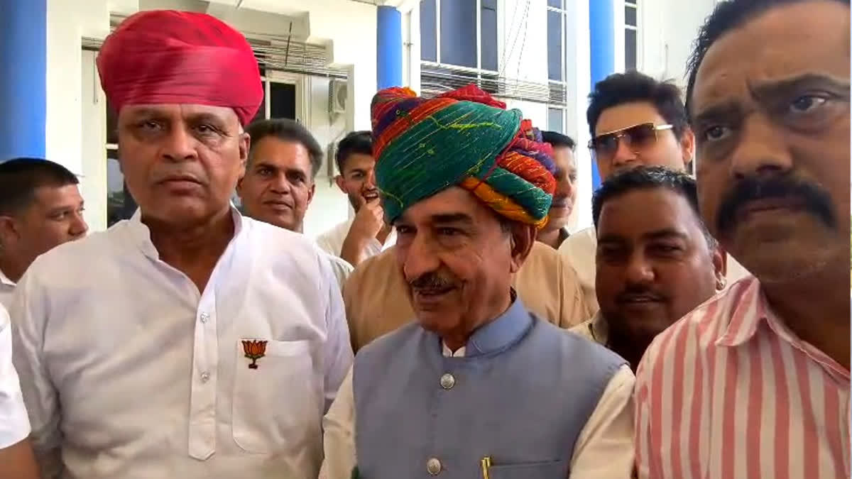 Rathore speaking to the media in Jodhpur