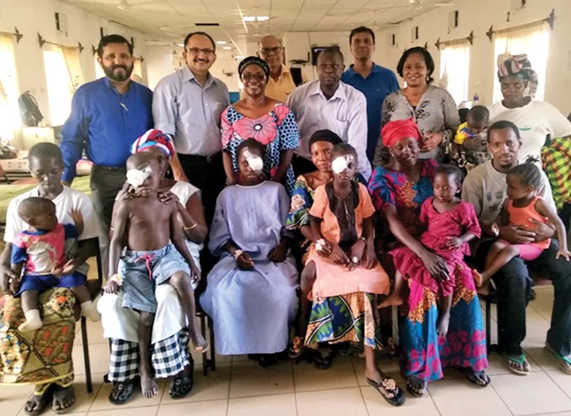 Children in the African nation of Gambia after being treated by the team from Usha Kiran