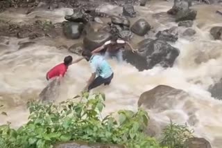 young man fell into the Rautwadi waterfall
