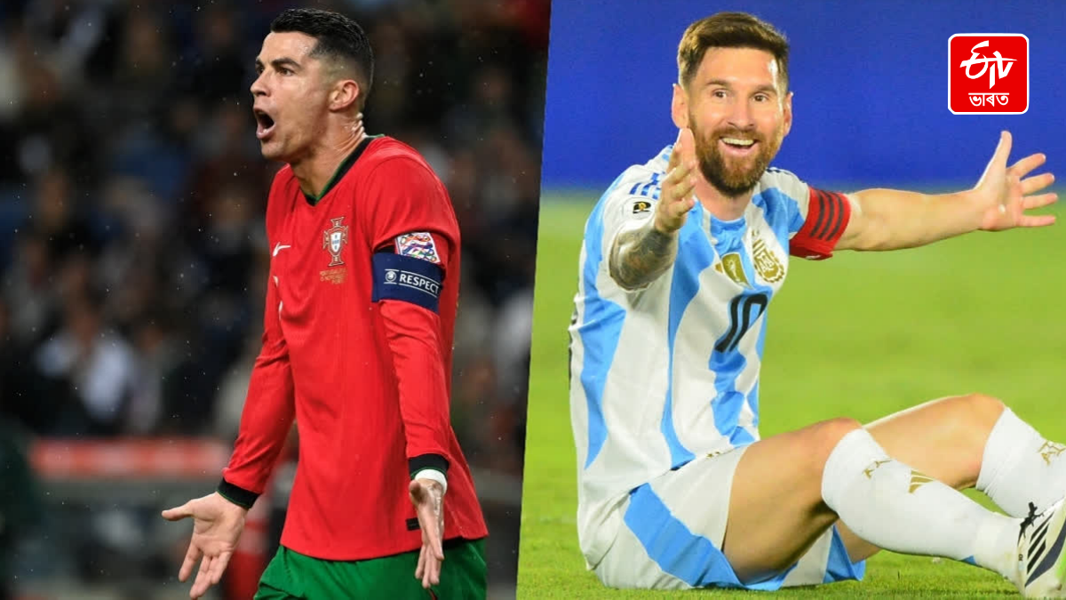 Portugal's striker Ronaldo and Brazil's Messi