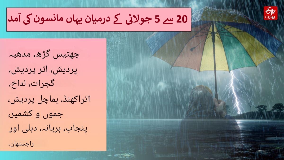 weather forecast light rain in some places of India weather signaling arrival monsoon Urdu News