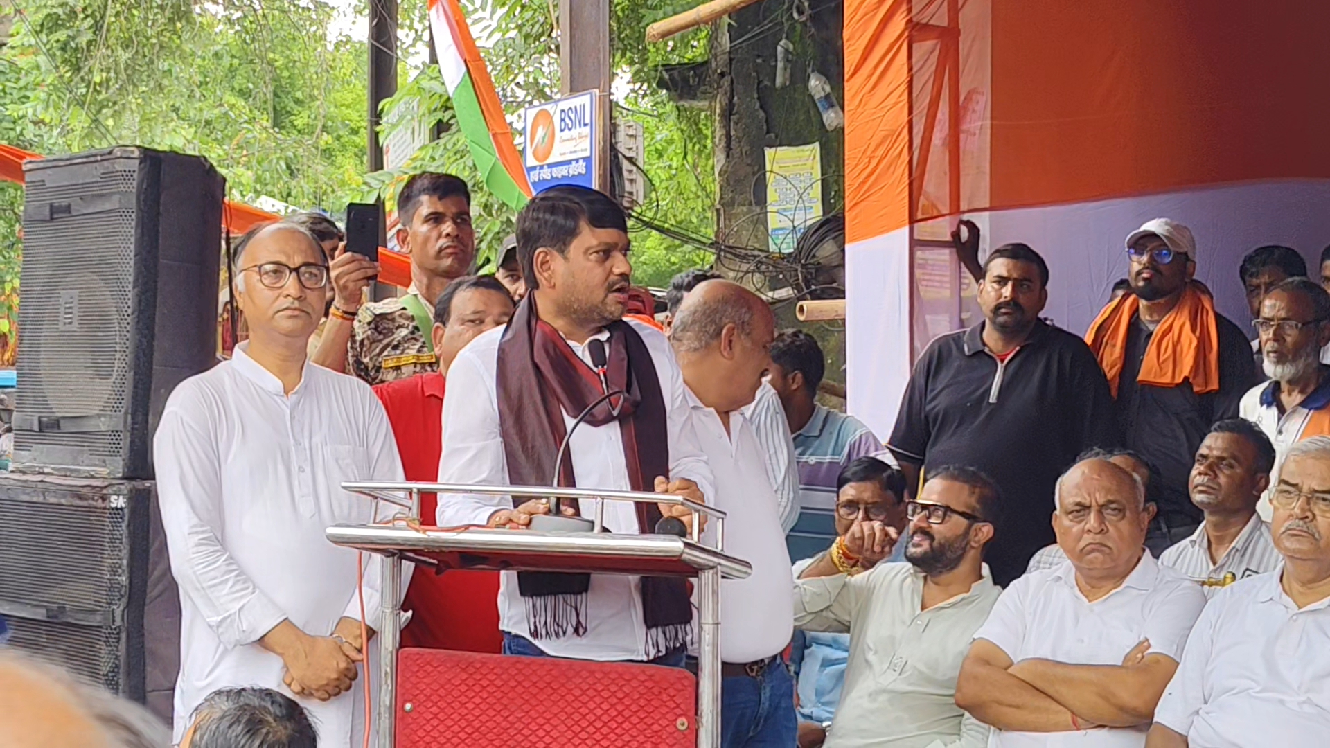 Mayor Sanjeev Singh during sit in protest