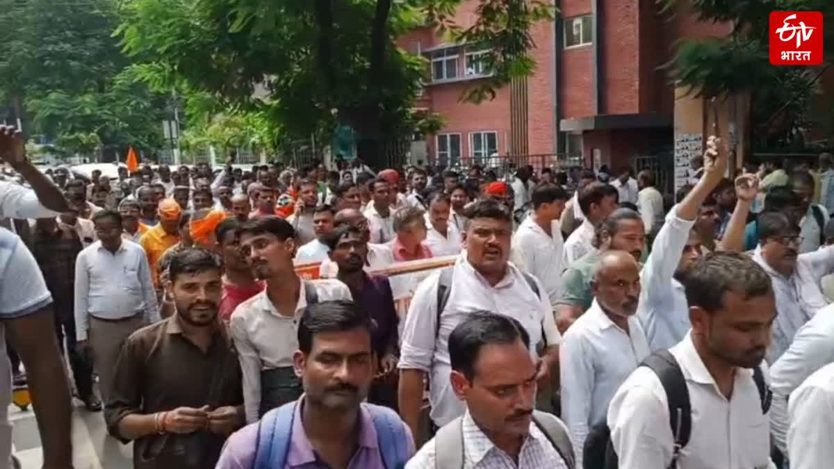 रोडवेज कर्मचारियों का प्रदर्शन