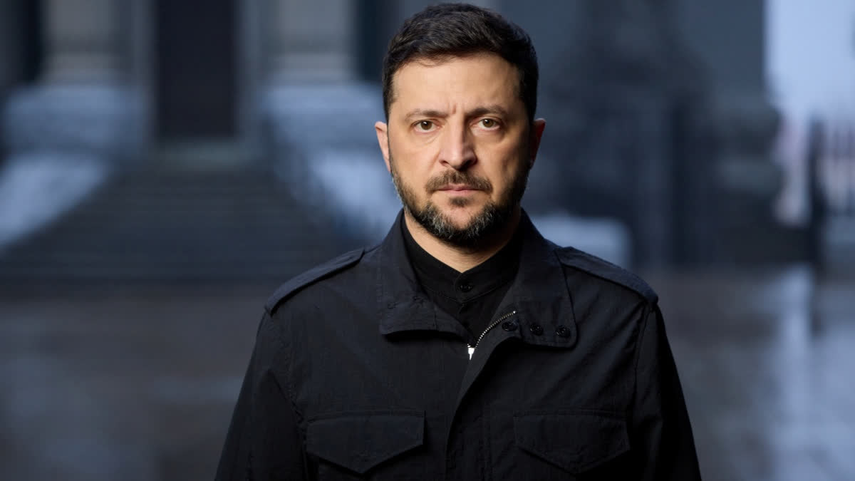 In this photo provided by the Press Service Of The President Of Ukraine on Nov. 21, 2025, Ukraine's President Volodymyr Zelenskyy looks into the camera while delivering a video address to the nation in Kyiv, Ukraine.