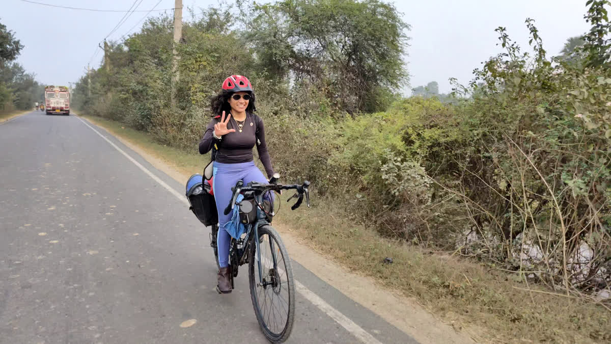 Sameera Khan is currently raising awareness about girl child empowerment through cycling.