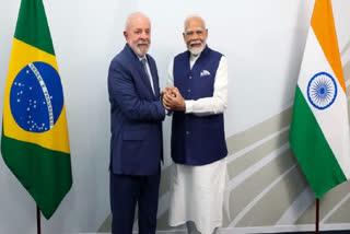 PM MODI TALKS WITH BRAZIL PREZ LULA