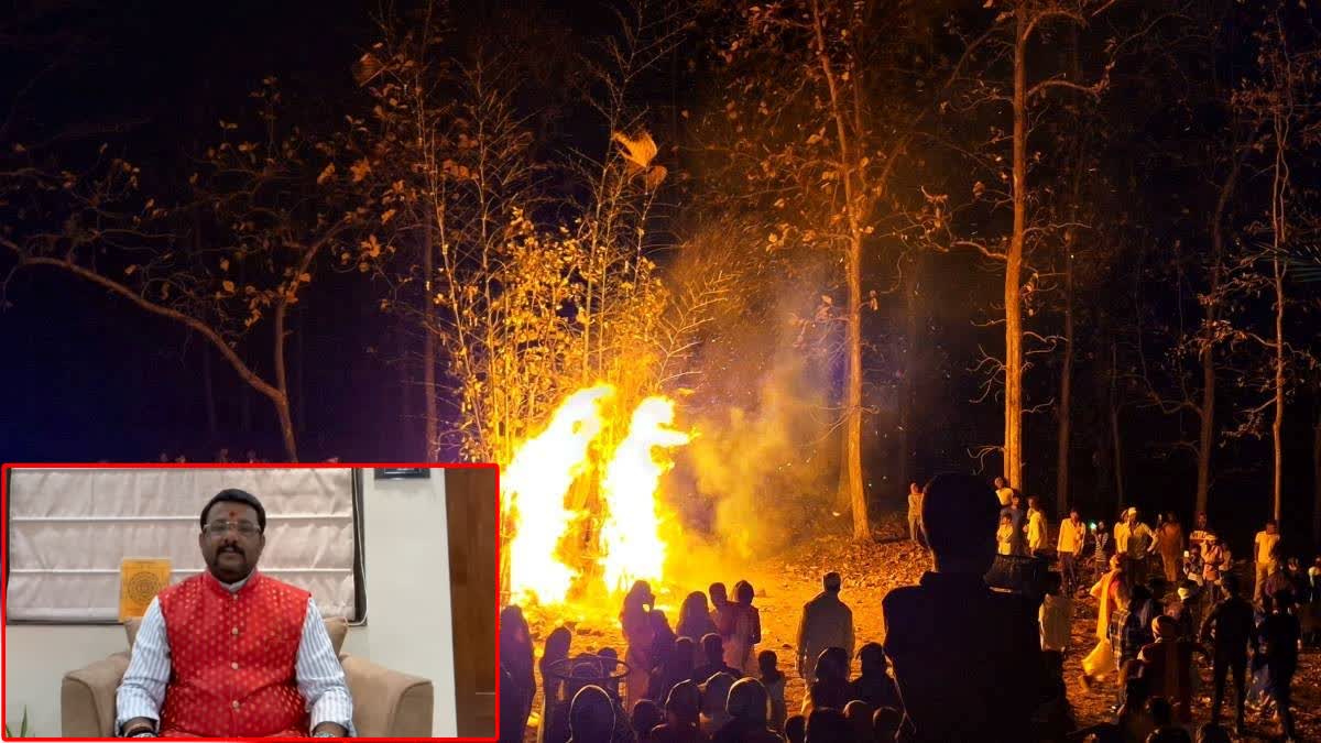 होलीका दहन, इन्सेटमध्ये ज्योतिषाचार्य अनंत पांडव