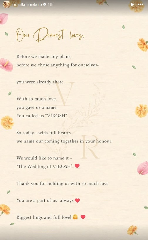 rashmika mandanna post