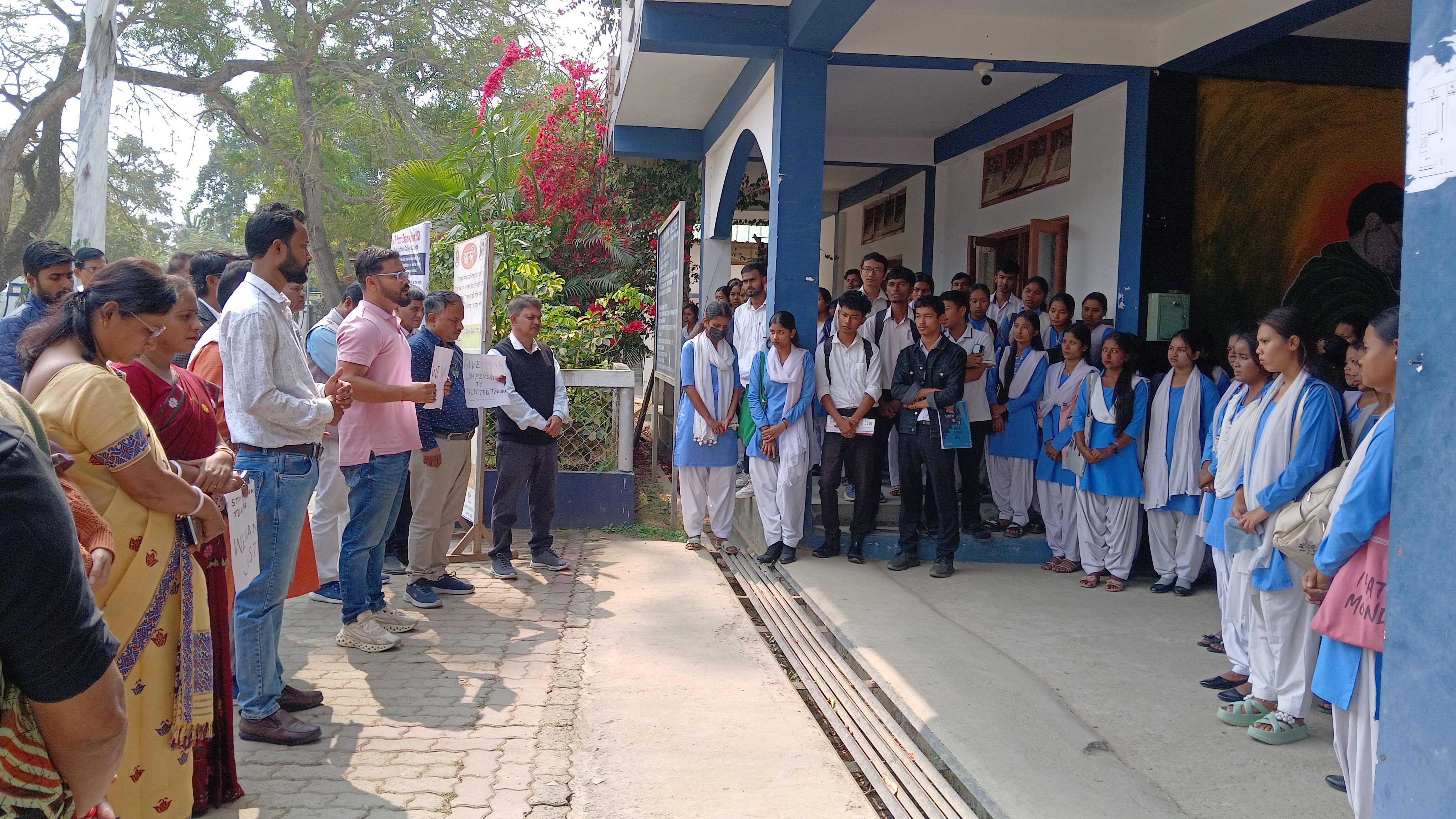 Protest against the attacks on the invigilator