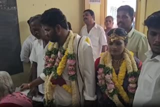 Groom casts vote along with bride after wedding in Kanchipuram