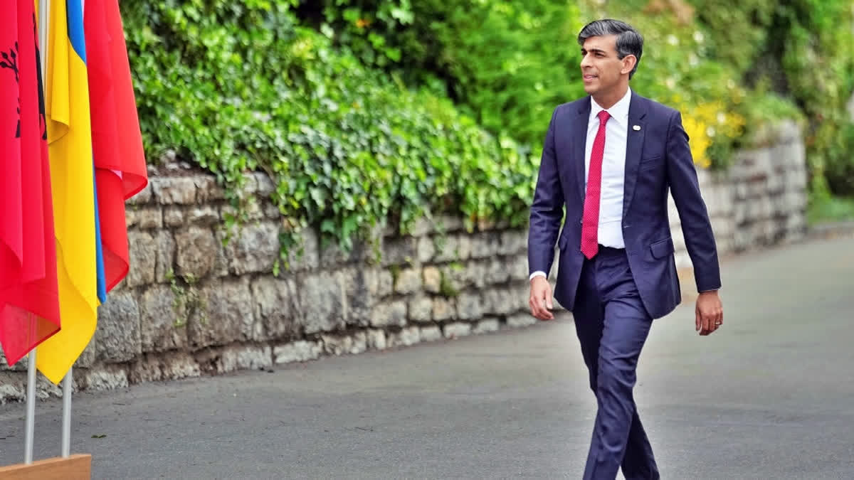 UK PM Rishi Sunak Hit With Another Official's Election Date Betting Allegation British Prime Minister Rishi Sunak arrives at the Ukraine peace summit in Obbürgen, Switzerland, Saturday, June 15, 2024.