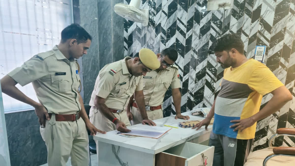 Police conducting a search at the hostel as part of an area domination drive.