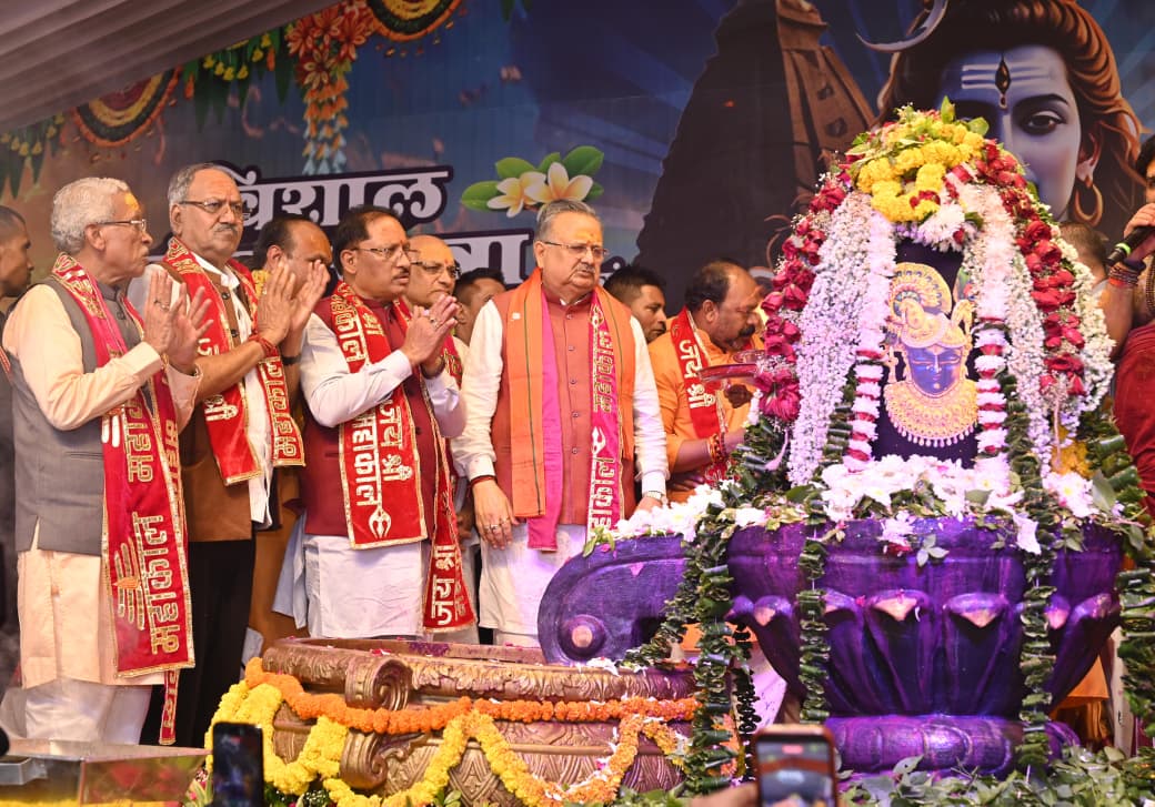 CM Sai performed Rudrabhishek in Raipur